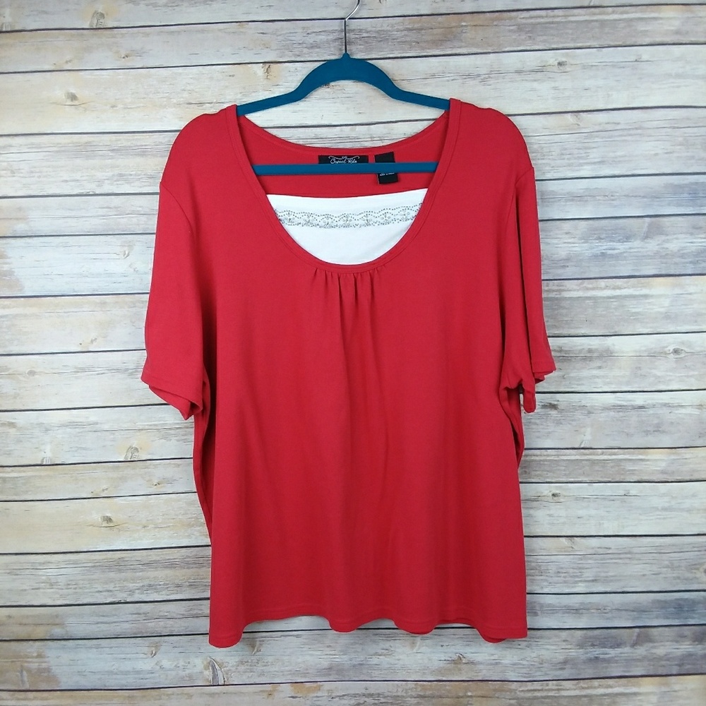 Crystal-Kobe Plus Size Top with Crystal Decoration
